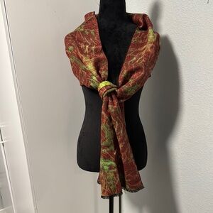 Ash Vibrant Red and Green Scarf